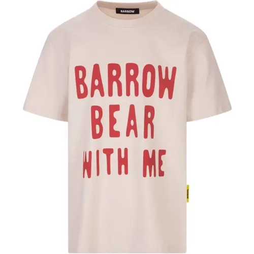 Logo Print Cotton T-Shirt , female, Sizes: L - Barrow - Modalova