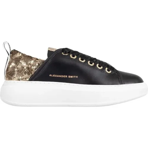 Schwarz Gold Wembley Frau Sneakers , Damen, Größe: 36 EU - Alexander Smith - Modalova