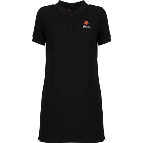 Schwarzes Crest Logo Polo Kleid , Damen, Größe: M - Kenzo - Modalova
