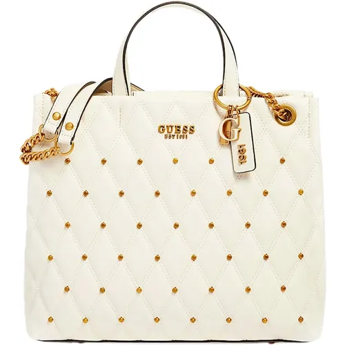 Triana Quilted Should Bag In Ivory For Women , female, Sizes: ONE SIZE - Guess - Modalova