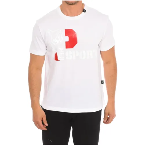 Kurzarm T-Shirt mit Markendruck,T-Shirt mit kurzem Ärmel und Markendruck - Plein Sport - Modalova