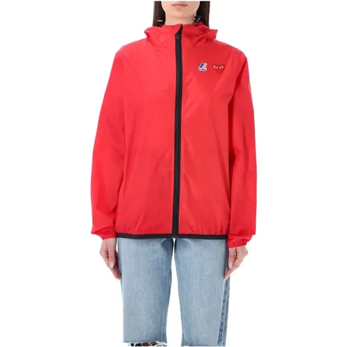 Waterproof Zip Jacket with Hood , female, Sizes: XL - Comme des Garçons - Modalova