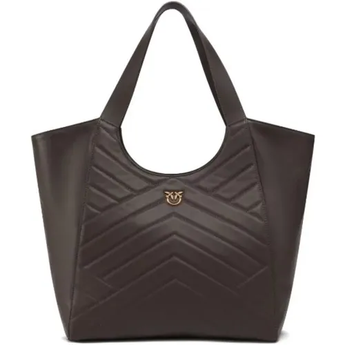 Chevron Gesteppte Leder Tote Tasche - pinko - Modalova