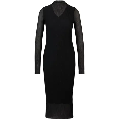 Schwarzes Eviba Kleid mit zeitgemäßer Silhouette , Damen, Größe: M - Hugo Boss - Modalova