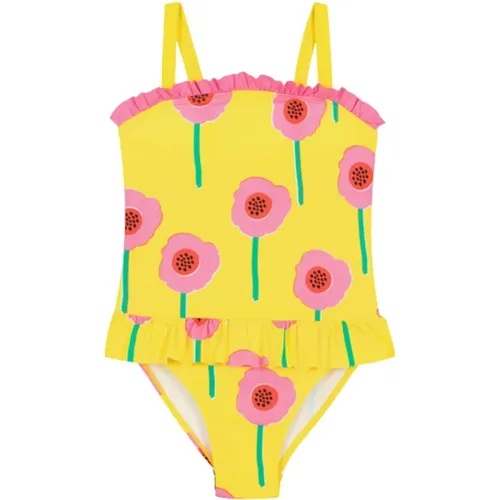 Gelber Kinder-Badeanzug mit Blumenmuster und Rüschen - Stella Mccartney - Modalova