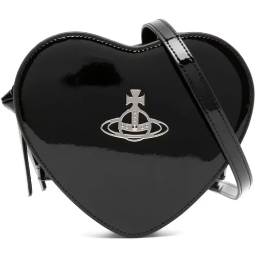 Leather Heart Motif Shoulder Bag , female, Sizes: ONE SIZE - Vivienne Westwood - Modalova