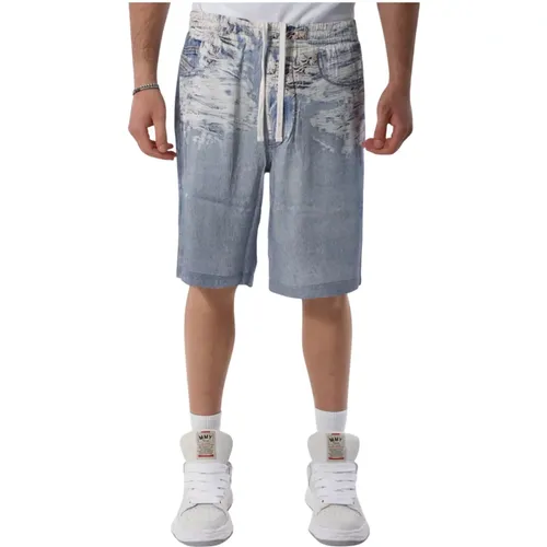 Printed Viscose Bermuda Shorts , male, Sizes: S, L - Diesel - Modalova