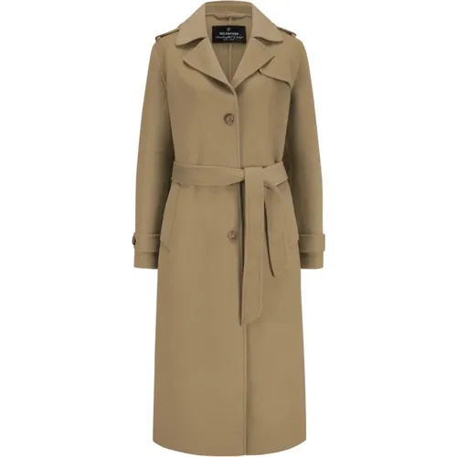 Cosmic Trenchcoat mit Dekorativem Revers , Damen, Größe: XL - Milestone - Modalova