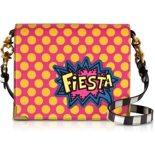 Hera Pop Fiesta Leather Shoulder Bag , female, Sizes: ONE SIZE - Alessandro Enriquez - Modalova