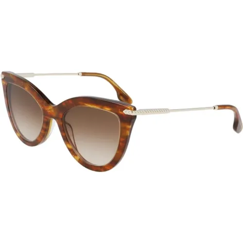 Braune Acetat-Sonnenbrille für Frauen - Victoria Beckham - Modalova