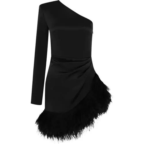 Satin Feather Dress , female, Sizes: M - David Koma - Modalova