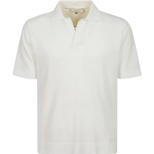 V-Neck Cotton Polo Shirt , male, Sizes: XL, L, 3XL, 2XL - Filippo De Laurentiis - Modalova