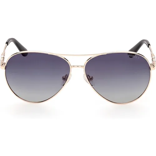 Elegante und Raffinierte Piloten-Sonnenbrille mit Polarisierten Gläsern , Damen, Größe: ONE Size - Guess - Modalova