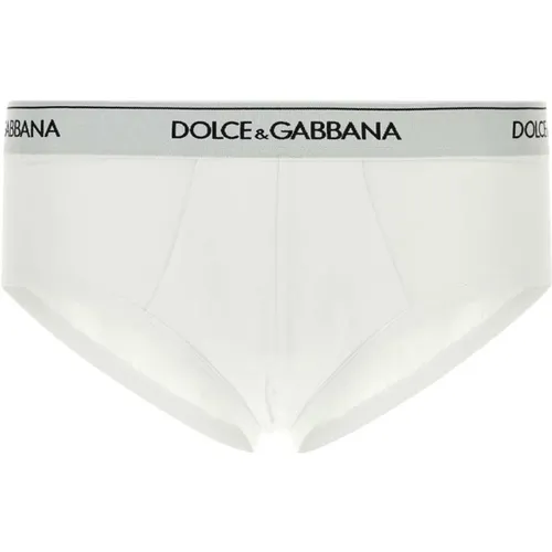 Weißes Stretch-Baumwoll-Slip-Set - Dolce & Gabbana - Modalova