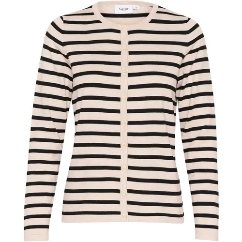 Gestreifter Cardigan Grau Morn Mila Stripe - Saint Tropez - Modalova