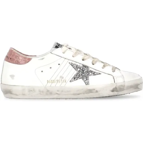 Leather Glitter Star Sneakers , female, Sizes: 2 UK - Golden Goose - Modalova