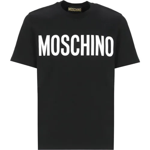 Schwarzes T-Shirt mit Logo Moschino - Moschino - Modalova