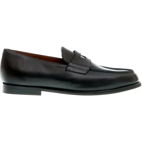 Blaue Leder Loafer Schuhe , Herren, Größe: 41 1/2 EU - Doucal's - Modalova