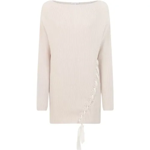 Wool Blend Sweater with Side Detail , female, Sizes: M, L - PATRIZIA PEPE - Modalova