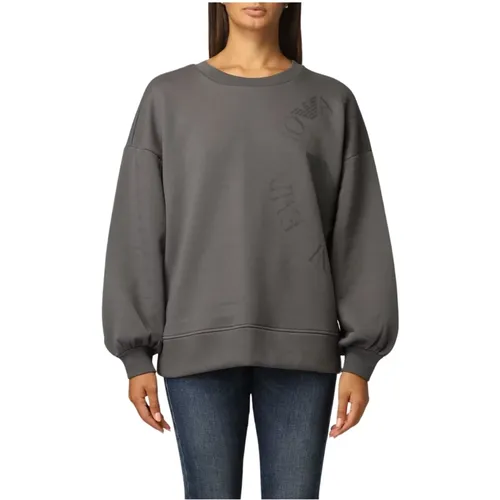 Oversized Logo Sweatshirt Street Style , female, Sizes: S - Emporio Armani - Modalova