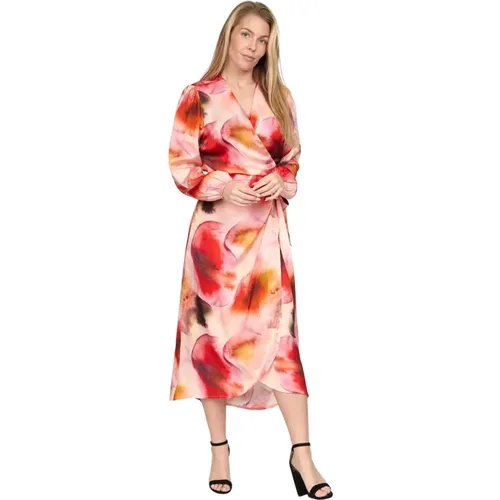 Rose Circle Dress with Puff Sleeves , female, Sizes: 2XL - 2-Biz - Modalova