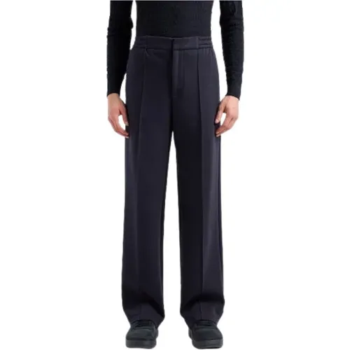 Navy Trousers Hook Zip Closure , male, Sizes: M, XL, S - Emporio Armani - Modalova