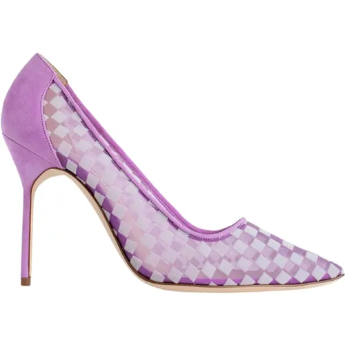 Checkered Mesh Pumps , female, Sizes: 3 1/2 UK, 4 UK, 6 UK, 6 1/2 UK, 7 UK, 5 1/2 UK, 3 UK - Manolo Blahnik - Modalova