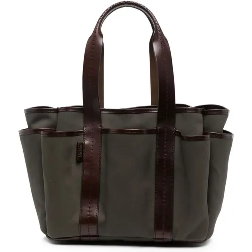 Canvas Leather Bag with Multiple Pockets , female, Sizes: ONE SIZE - Max Mara - Modalova