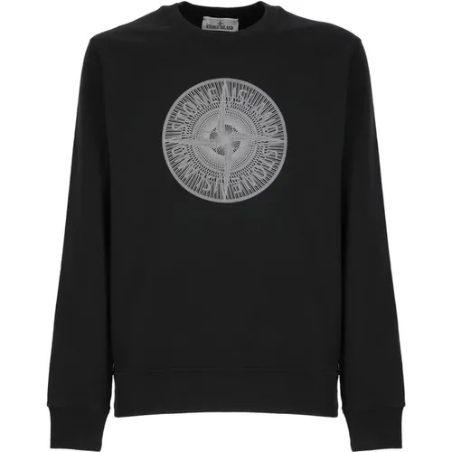 Cotton Sweatshirt with Embroidered Logo , male, Sizes: L, S - Stone Island - Modalova
