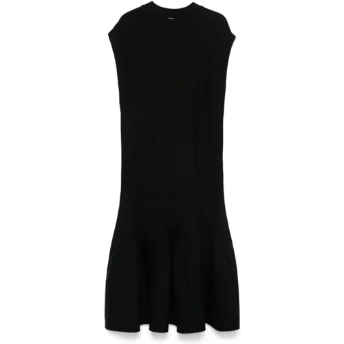 Ribbed Godet Dress , female, Sizes: S, M - Alaïa - Modalova