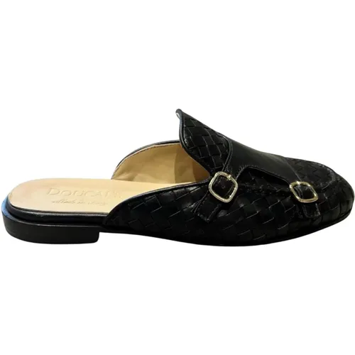 Women's Woven Leather Sandals with Double Buckle , female, Sizes: 3 1/2 UK, 5 UK, 4 1/2 UK, 6 UK, 3 UK, 4 UK - Doucal's - Modalova