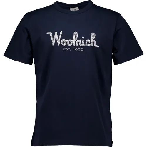 T-Shirts , Herren, Größe: L - Woolrich - Modalova