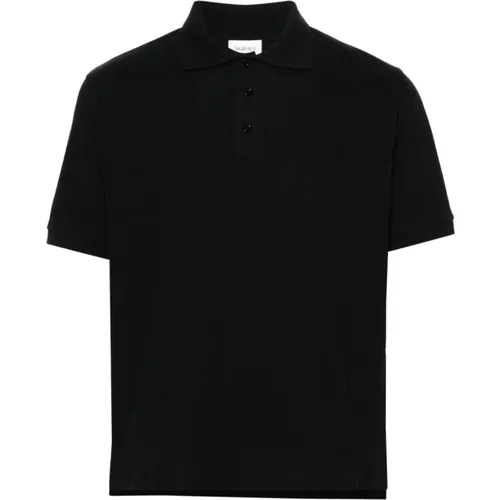 Schwarzes Logo-besticktes Poloshirt , Herren, Größe: S - Saint Laurent - Modalova