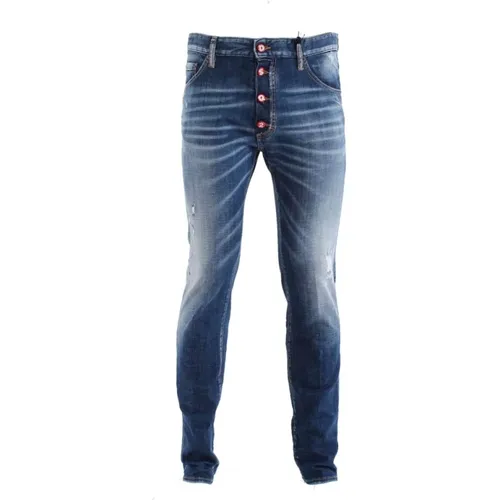 Slim-Fit Blaue Jeans für Männer , Herren, Größe: S - Dsquared2 - Modalova