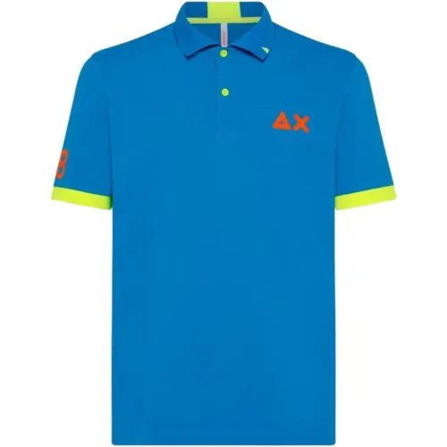 Stylish Turquoise Polo Shirt , male, Sizes: M, S - Sun68 - Modalova