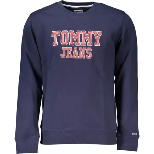 Cotton Sweater with Logo Print , male, Sizes: S, XL, M, 2XL - Tommy Hilfiger - Modalova