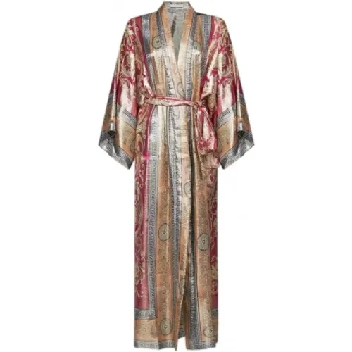 Antique Rose Silk Kimono Reggio , female, Sizes: ONE SIZE - Mes Demoiselles - Modalova