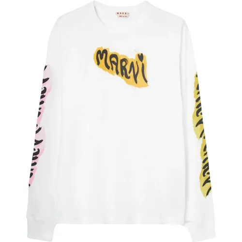 Printed T-Shirt , male, Sizes: L - Marni - Modalova