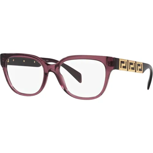 Transparent Violet Eyewear Frames , unisex, Sizes: 54 MM - Versace - Modalova