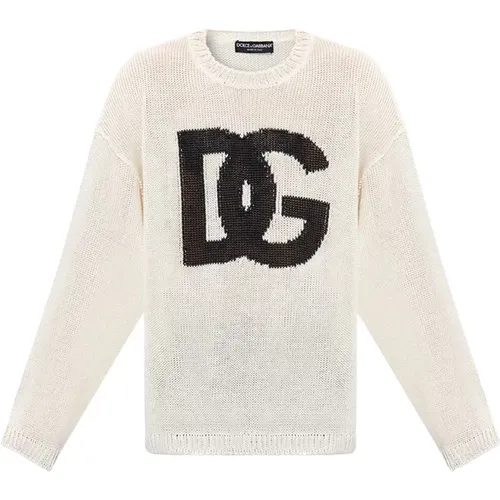 Sweater with logo , male, Sizes: L, M - Dolce & Gabbana - Modalova