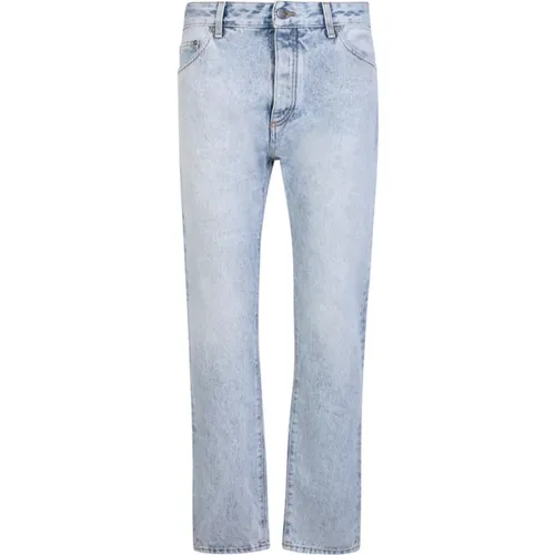Blaue Slim-Fit Jeans mit Einzigartigem Logo - Palm Angels - Modalova