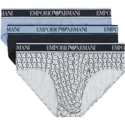 Bottoms,3er-Pack Logo Band Baumwoll/Elastan Slip - Emporio Armani - Modalova