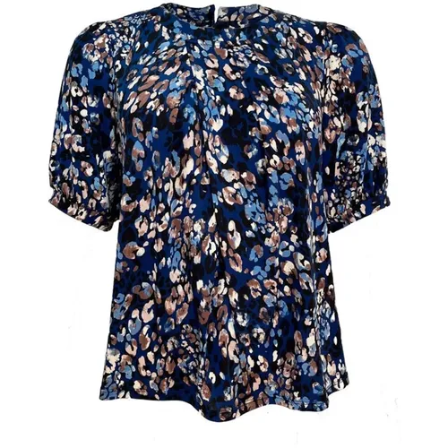 Blaue 1/2 Arm Joyce Bluse , Damen, Größe: XL - IN FRONT - Modalova