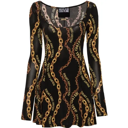 Schwarzes Kurzes Kleid für Frauen,Kleider - Versace Jeans Couture - Modalova