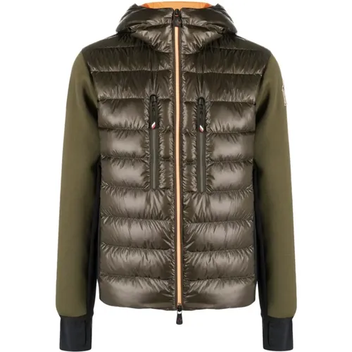 Quilted Sweater with Hood , male, Sizes: L - Moncler - Modalova