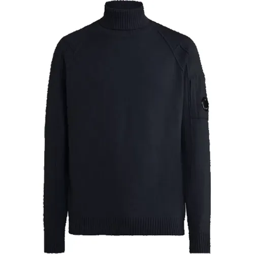 Lambswool Roll Neck Jumper with Thick Ribbed Detail , male, Sizes: M - C.P. Company - Modalova
