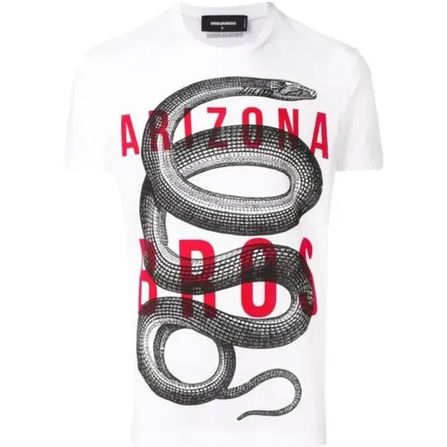 Bedrucktes Schlangen T-Shirt - Dsquared2 - Modalova