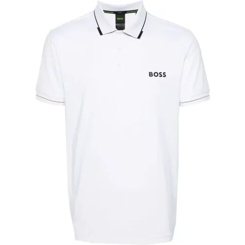 Weißer Polo Sweater mit Logo-Print , Herren, Größe: M - Hugo Boss - Modalova