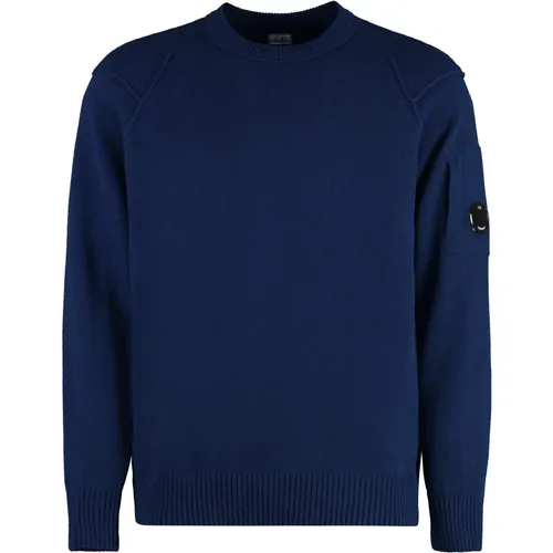 Wollpullover mit Linsendetail , Herren, Größe: M - C.P. Company - Modalova