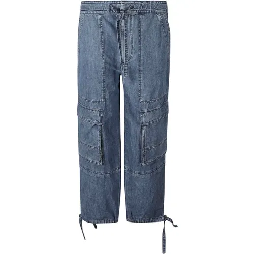 Blaue Denim Cargo Hose , Damen, Größe: M - Isabel Marant Étoile - Modalova